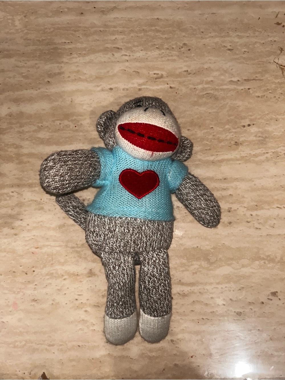 Dan Dee Collector's Choice Sock Monkey Blue Sweater Red Heart 9" Plush